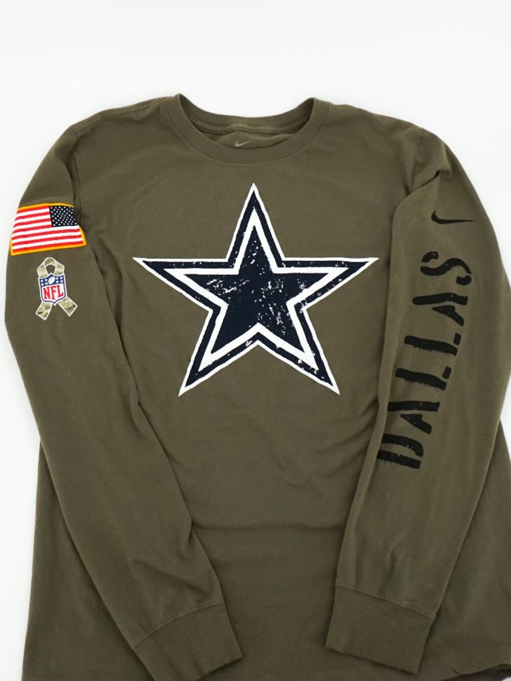 Dallas Cowboys Shirt Mens M Green Nike Salute To Service NFL Football Military